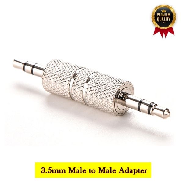 3.5 mm Male to Male Plug Stereo Audio Jack Extender Adapter Coupler Aux Audio Both Side male for Headset/Amplifier/TV/Blue Ray/Car Tablet PC, Computer and Laptop (Silver)