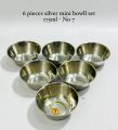 6-Piece Silver Mini Bowl Set - Assorted Sizes (300ml, 225ml, 175ml, 150ml, 125ml, 100ml), Elegant Stainless Steel Bowls for Dips, Appetizers, and More. 