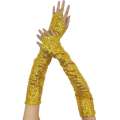 Stage Sequin Reflective Long Cosplay Costume Performance Hook Finger Sex Toys Gloves. 