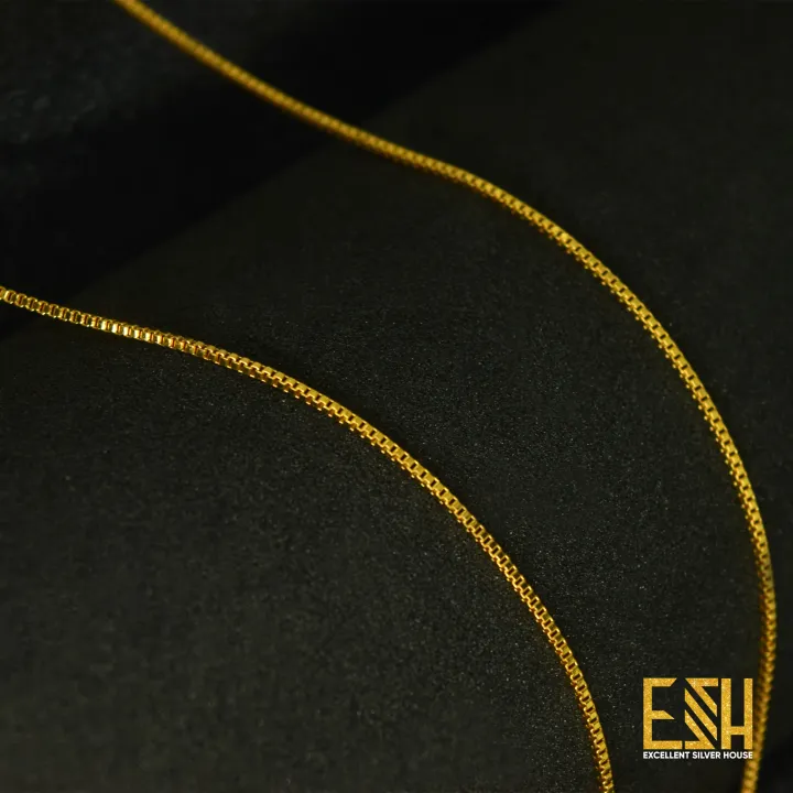18Inch%20Short%20Gold-plated%20Rich%20look%201mm%20Box%20chain%20with%2010mm%20small%20ball%20pendant%20with%20full%20stone%20for%20girl%20and%20women%20-%20Image%204