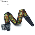Anedshaop IUQXU Guitar Strap Embroidered Belt Adjustable Jacquard Band Cotton LFashion eather End For Bass Acoustic Electric Guitar Ukulele Instruments. 