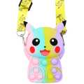 Rainbow Pop It Fidget Kids Toy Shoulder Bag Hit Push Bubble Stress Relief Toy Girls Backpack. 