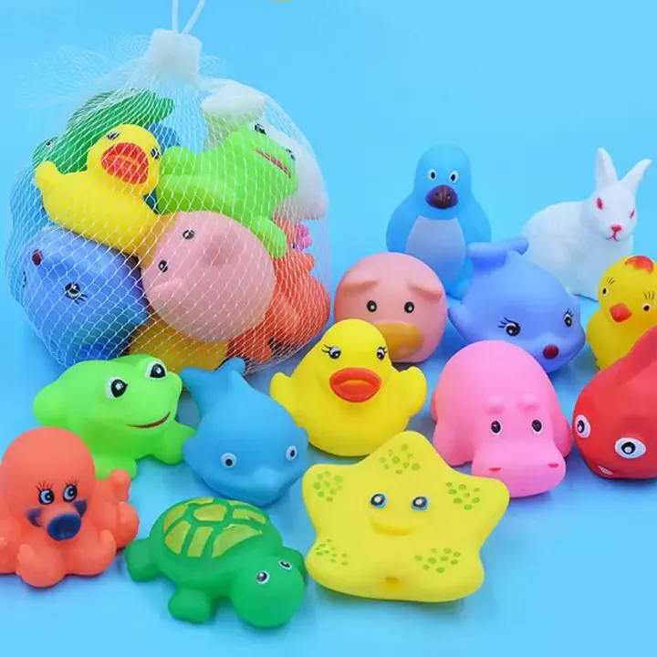 13%20Pcs%20Cute%20Baby%20Toy%20Bath%20Toys%20Squirt%20Kids%20Float%20Water%20Tub%20Rubber%20Bathroom%20Play%20-%20Image%203