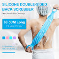 Silica gel Bath brush Towel two stop scrubbing belt body Scrub Silicone Back Scrubber for Shower Soft Rubbing Massage Bubble with Body Cleaner and Shampoo Massager. 