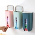 1pc Wall Mount Garbage Bag Storage Box Kitchen Hanging Plastic Case Storing Rack Holder With Cover For Bathroom Home Accessories. 