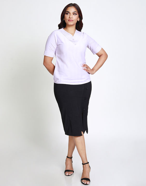 Spring & Summer V-Neck Blouse with Pintucks