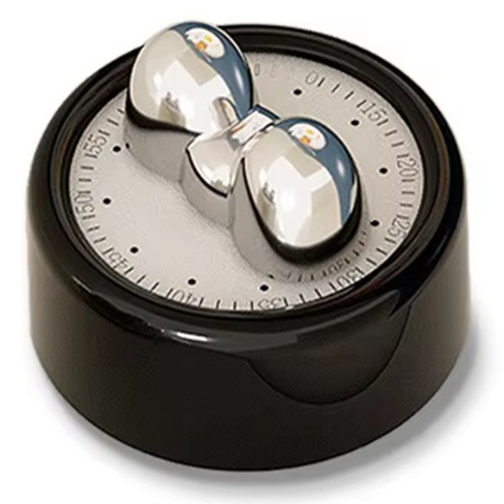 Nullmul Mini Visual Kitchen Timer Magnetic Mechanical Timer Kitchen Countdown Cooking Baking Alarm Clock Black