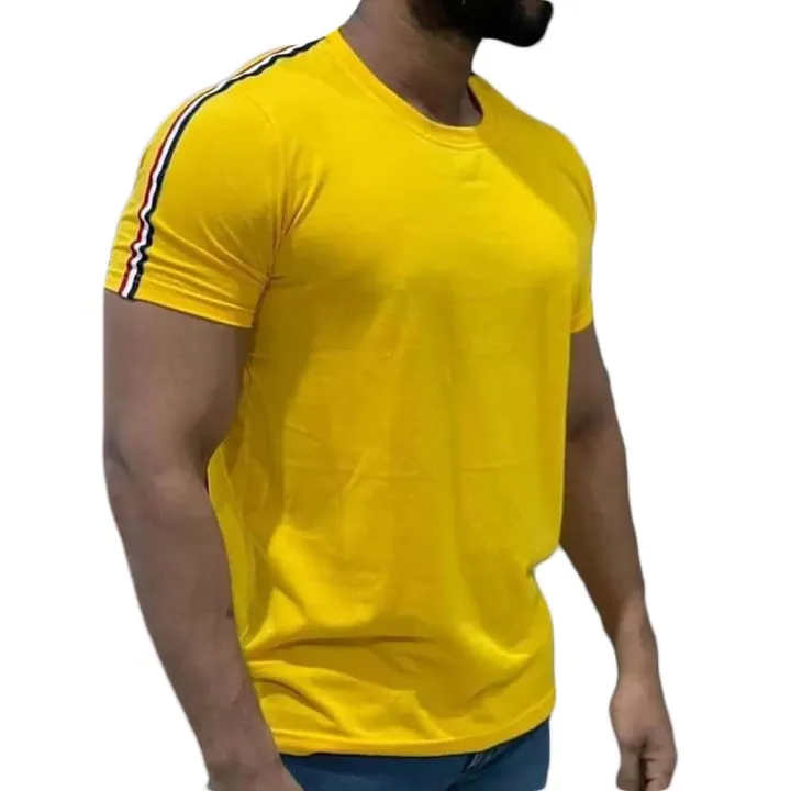 Yellow/Black/Navy/White/Red Color  Short Sleeve Men's T Shirt New Style Material  160GSM