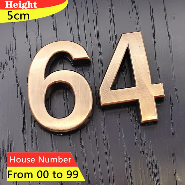 【TopazTrove】House Number Sticker 5CM Door Plate Sign Bronze #00-99 ...