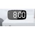 Smart Digital Alarm Clock Bedside,Red LED Tl USB Desk Clock with 12/24H Date Tature Snooze for Bedroom,Black. 