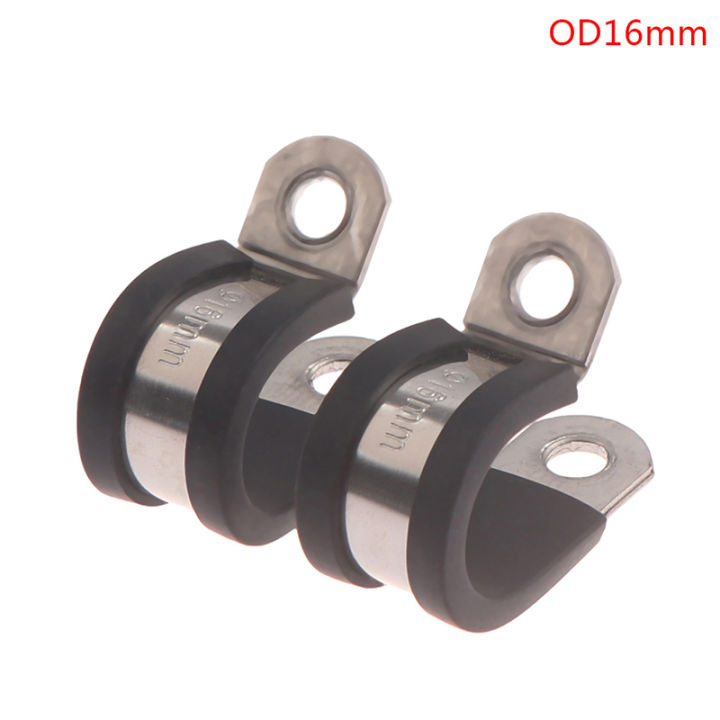 2pcs%20304%20Stainless%20Steel%20Rubber%20Lined%20P%20Clips%20Cable%20Mounting%20Hose%20Pipe%20Clamp%20-%20Image%202