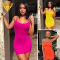 Hot Girl Dress Panties Set V-neck Mini Dress Set for Club Party 2 Pcs Solid Color Sheath Dress with Panties Stretchy Slim Fit for Dating Vacation Club Dress Panties Set. 