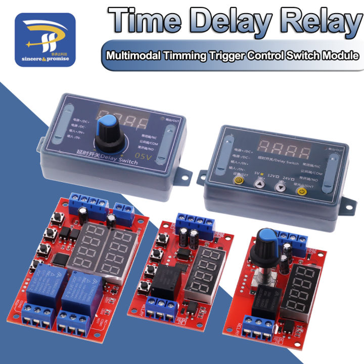 DC 5V 12V 24V 10A Adjustable Time Delay Relay Module 32 52 Modes LED ...