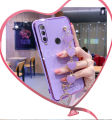 For Huawei Y9 Prime 2019 Back Cover + Love Heart Bracelet Luxury Glossy Shiny Plating Bumper Ladies Case Soft Silicone Protective Phone Cases. 