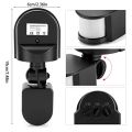 PIR Sensor Switch, Outdoor IP65 Waterproof Adjustable PIR Body Motion Infrared Sensor Detector Light Bulb Switch, Home Lighting Switch with 160° Detection Range 110V-240V(Black). 