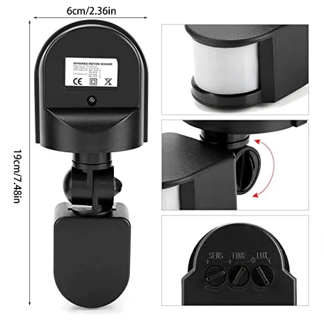 PIR%20Sensor%20Switch,%20Outdoor%20IP65%20Waterproof%20Adjustable%20PIR%20Body%20Motion%20Infrared%20Sensor%20Detector%20Light%20Bulb%20Switch,%20Home%20Lighting%20Switch%20with%20160%C2%B0%20Detection%20Range%20110V-240V(Black)%20-%20Image%204