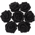 【Folio & Light】100pcs Fake Rose Head Artificial Flower Faux Black Rose For Diy Crafts Decor. 