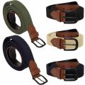 Canvas Elasticated belts Mens womens PU leather Canvas stretch belt Elasticated PU leather trim belt for Casual wear use Adjustable fit Accessory for jeans Suitable for all occasions. 