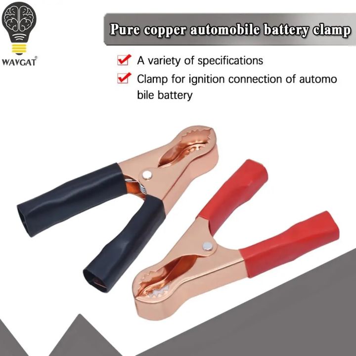 50A Red + Black 80mm Crocodile Car Caravan Van Battery Test Lead Clips Best Promotion Alligator Clips Connector Plug Power