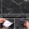 Black Marble Aluminum Foil Kitchen Stickers Oil-Proof Waterproof Self Adhesive Wallpaper PVC Bathroom Wall Stickers - 5 Meter. 