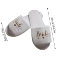 【WEJA】1Pair Bride Wedding Decoration Bridesmaid Party Slippers Ladies Party Supplies Disposable Items For Hotel Rooms. 