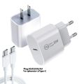 For Apple PD 20W USB Phone Charger Fast Charger for iPhone iPad Samsung OnePlus Wall Quick Charge Adapter TypeC Cable EU/US Plug. 
