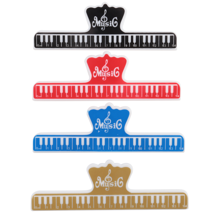 4 Pcs Music Book Note Paper Ruler Sheet Music Spring Clip Holder For Piano Guitar Violin Viola Cello Performance
