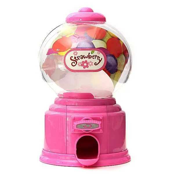Mini Candy Machine Dispenser Gumball Vending Machine Coin Box Gift Kid Baby Toy#Pink