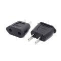 2Pcs Travel Plug 6A, European Inlet to 2-falt pins Outlet Adapter, CE Certificated Electrical AC Power Plug. 