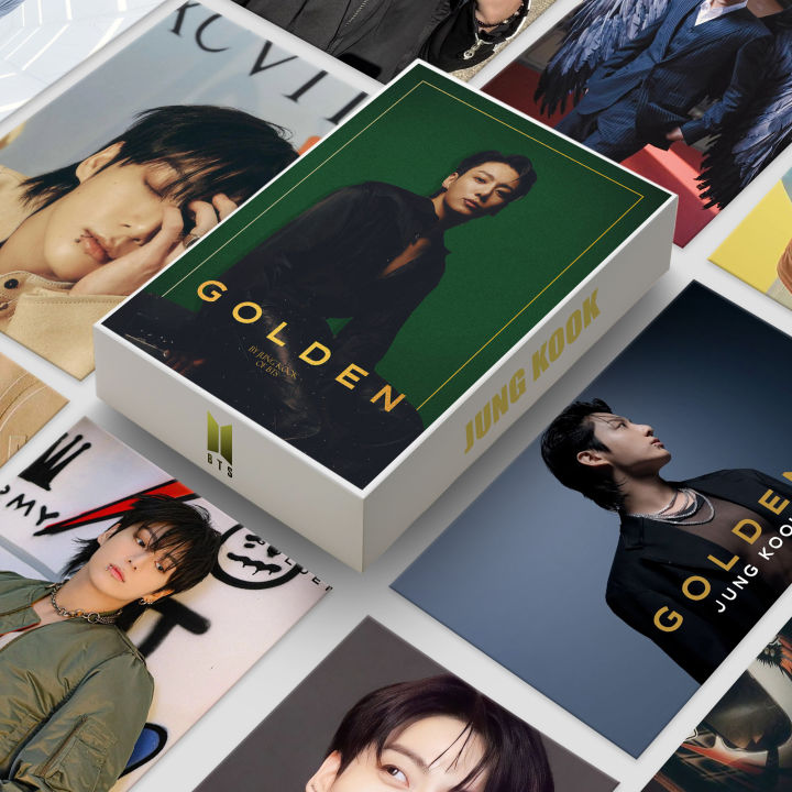 KPOP BTS Jung Kook Gold Album New Collectible Photocards JungKook Glossy LOMO Cards Pack 45pcs
