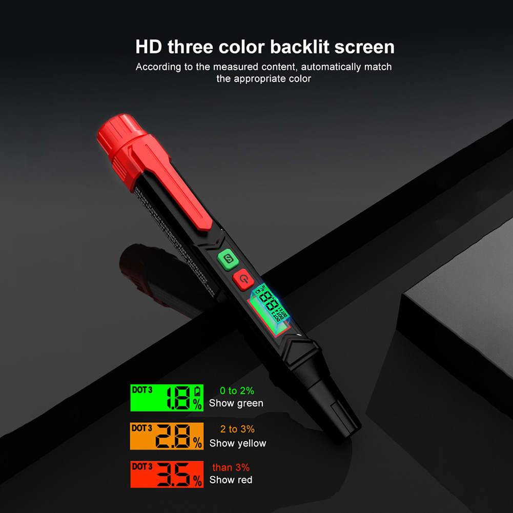 【Thriving】 Brake Fluid Tester Auto Car Brake Digital Tester for DOT3/DOT4/DOT5.1 Accurate Oil Quality Check Pen Sound Light Alarm