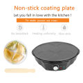 Round Pancake Maker Wood Spatula EU Plug 220V Non Stick Plate Round Pancake Machine Durability 1200W for Afternoon Tea. 
