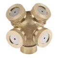 Garden Brass Spray Misting Nozzle 4-Hole Sprinklers Fitting Hose Water Connector High Quality Spray Nozzle. 