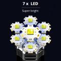 Portable 7 LED FlashLight COB Side Lights USB Rechargeable 4 Modes Torch With Power Display Outdoor Waterproof Emergency Lamp. 