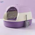 Hooded Cat Litter Boxes with Lid Fully Enclosed Cat Toilet with Handle Sandbox. 