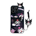 Kuromi Case OPPO CPH2145 CPH2159 CPH2161 CPH2179 CPH2185 CPH2195 CPH2197 CPH2201 CPH2203 Phone Case Fashion Cartoon Cute Kuromi with Lanyard Stand Holder Soft Silicone Rubber Shock-proof Back Cover. 