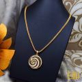 Gold Plated 18/24 Inch 2.5mm Singapore square fox chain with Big Derana Pendant. 