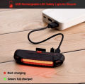 100 Lumen Bicycle Rechargeable Cycle Rear Red Light With Usb Cable Back Light. 
