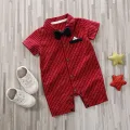Gentlemen Baby Boy Newborn Bowtie Stripe Romper Bodysuit Outfits Clothes Set. 