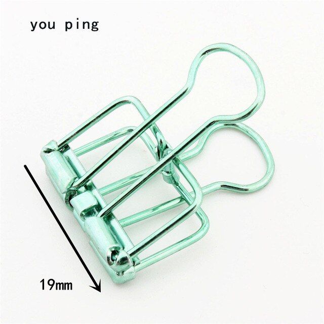 Paper Clip Bookmark Binder Metal Clamp Clips Multicolor Office Supplies School Student 19Mm(Green -19Mm)