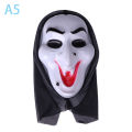 Realistic Movie Scary Ghost Mask Halloween Creepy Devil Mask Stick Tongue Out. 