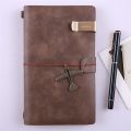 A6 Leather Notebook Handmade Vintage Cowhide Diary Journal Sketchbook Planner Airplane Travel Notebook Cover. 