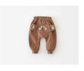 Autumn Winter Animal Style Children Plus Velvet Thicken Fashion Pants Boy Girl Baby Cute Cartoon Striped Cotton Casual Trousers. 