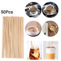 50Pcs Disposable Wooden Coffee Stirrers Hot Cold Drinking Stir Beverage Stir Sticks Biodegradable Kitchen Utensils Bar Cafe Use. 