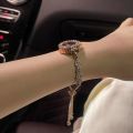[ many stars ] Red Watch Pull-out Super Flash Bracelet Female Light Luxury Temperament Hand Jewelry. 