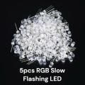LED Diode 5mm ,RGB colors LED,  change color,RGB slow flashing LED,5/10/20/30/40/50/60/70/80/90/100pcs. 