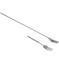 Retro Fork BBQ Telescopic Extendable Dinner Fruit Dessert Long Handle Fork Stainless Steel Cutlery Fork Tableware. 