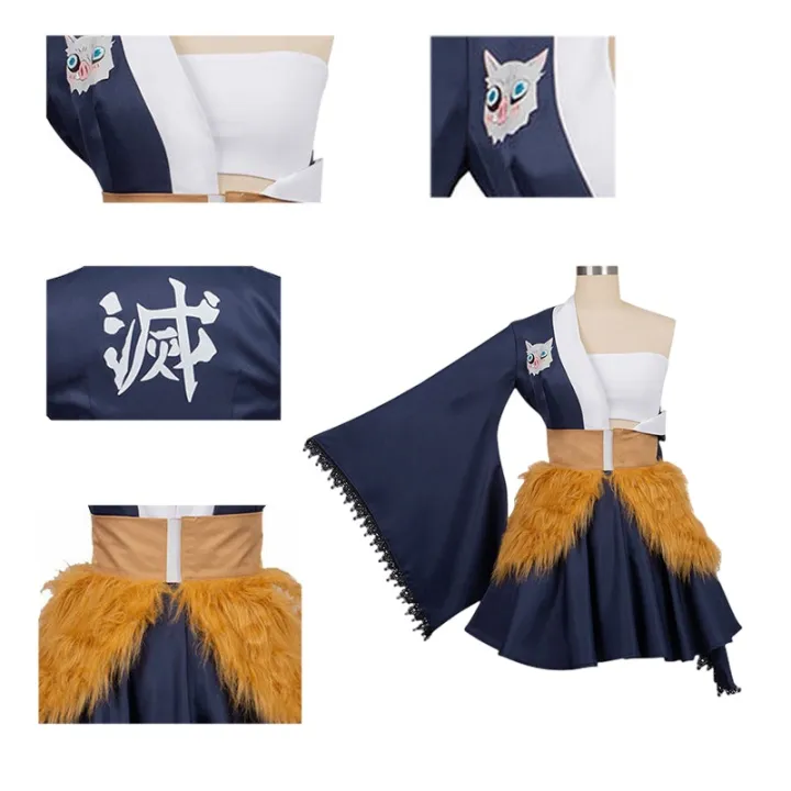Anime%20Demon%20Slayer%20Hashibira%20Inosuke%20Cosplay%20Costume%20Girls%20Dress%20Long%20Wig%20Maid%20Outfit%20Kimetsu%20No%20Yaiba%20Servant%20Costume%20-%20Image%203