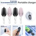 1500mAh Mini Power Emergency Pod, Keychain Portable Charger for iPhone and Type C, Ultra-Compact External Fast Charging Power Bank Battery Pack, Key Ring Cell Phone Charger,Smaller Than a Card. 