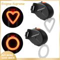 Enigma- Bicycle Taillight Love Heart Rechargeable Bicycle Tail Light Super Bright Waterproof Rear Lamp for Night Riding Mountain Road Bikes Buyers' Favorite High-brightness Warning Taillight. 